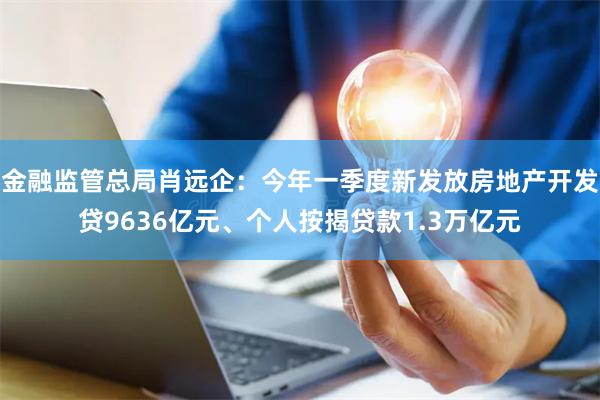 金融监管总局肖远企：今年一季度新发放房地产开发贷9636亿元、个人按揭贷款1.3万亿元