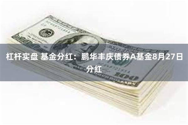 杠杆实盘 基金分红：鹏华丰庆债券A基金8月27日分红