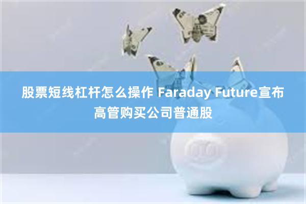 股票短线杠杆怎么操作 Faraday Future宣布高管购买公司普通股