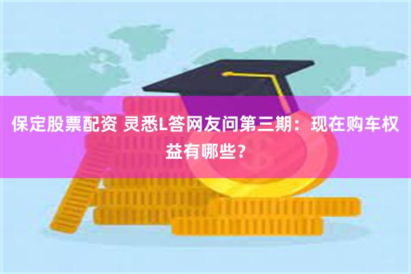 保定股票配资 灵悉L答网友问第三期：现在购车权益有哪些？